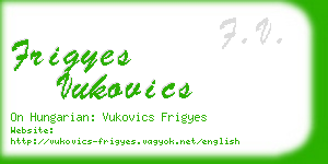 frigyes vukovics business card